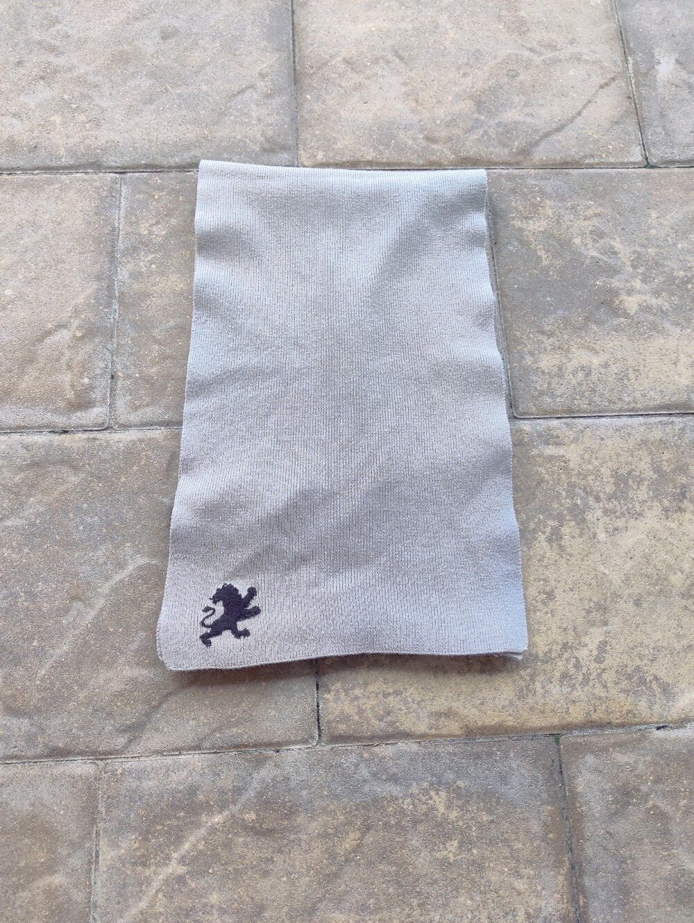 Express Men's Gray Knit Scarf Black Lion Logo